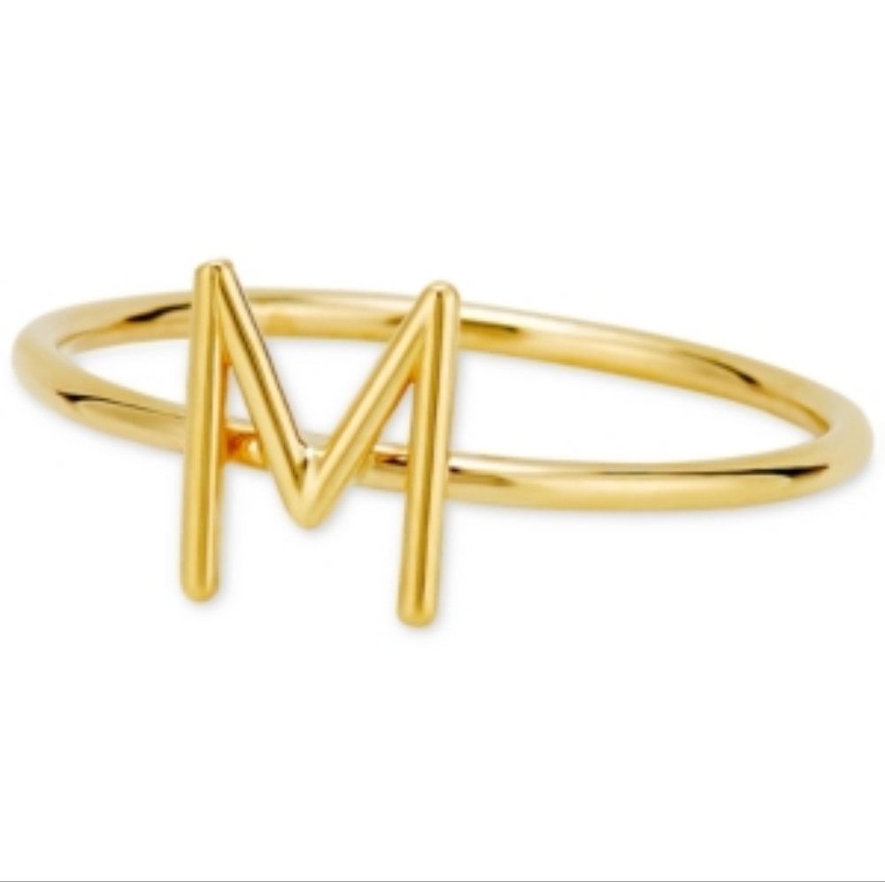 Sarah Chloe Amelia Initial Monogram Ring in 14k Gold - M